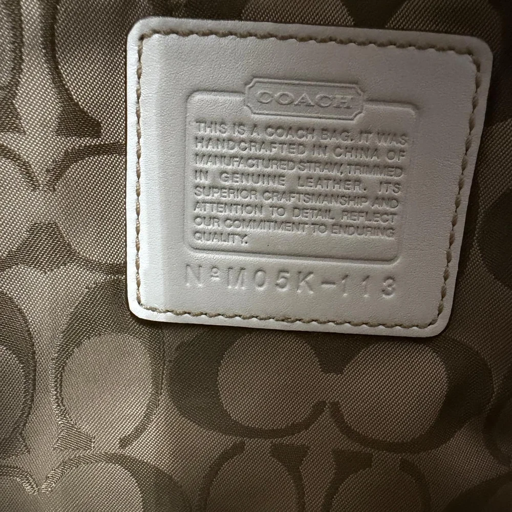 Coach Cream and Tan Tote Bag
